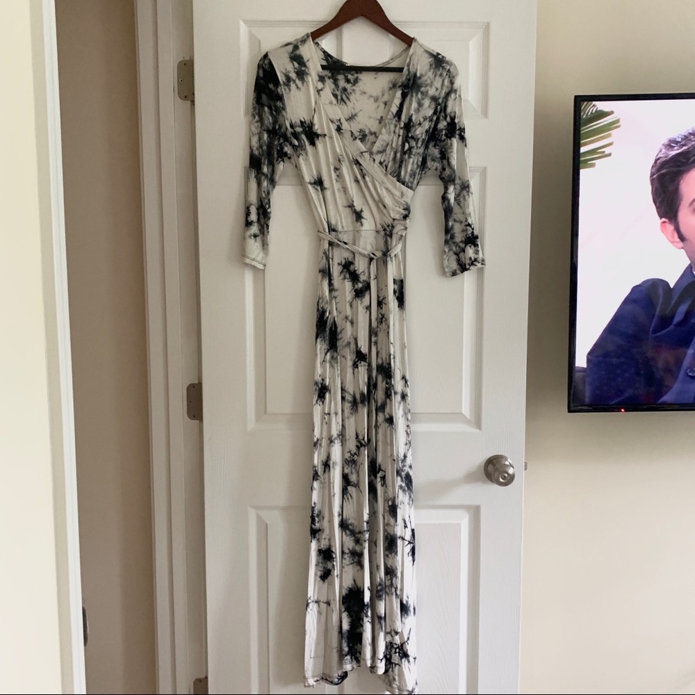 tua tie dye cross maxi dress
